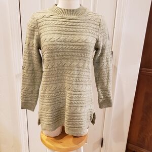 Soft Surroundings Size Petite XS Cable Knit Sweater - Green